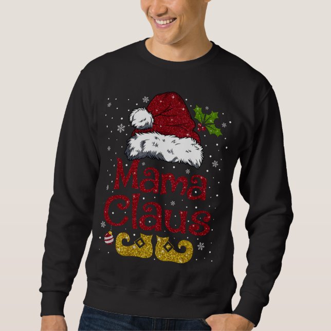 Sweatshirt Funny Mama Claus Matching Famille Noël Père Noël H (Devant)