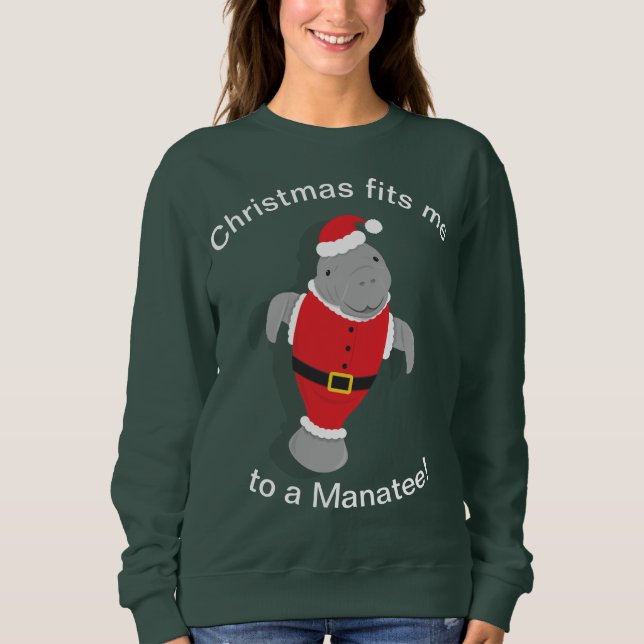 Sweatshirt Funny Manatee Père Noël Noël (Devant)