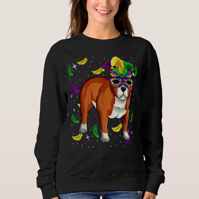 Sweatshirt Funny Mardi Gras 2021 Pitbull Chien Avec Parades M (Devant)