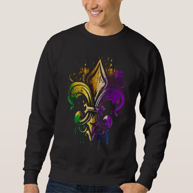 Sweatshirt Funny Mardi Gras Carnival parade with beads party  (Devant)