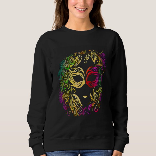 Sweatshirt Funny Mardi Gras Carnival parade with beads party  (Devant)