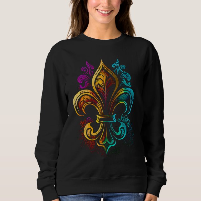 Sweatshirt Funny Mardi Gras Carnival parade with beads party  (Devant)
