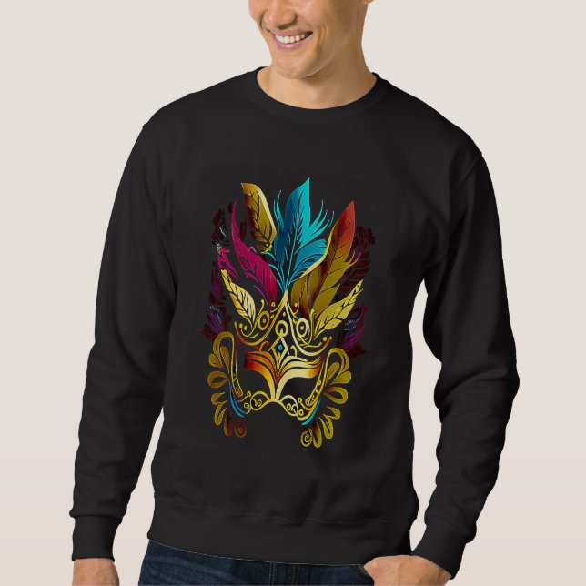 Sweatshirt Funny Mardi Gras Carnival parade with beads party  (Devant)