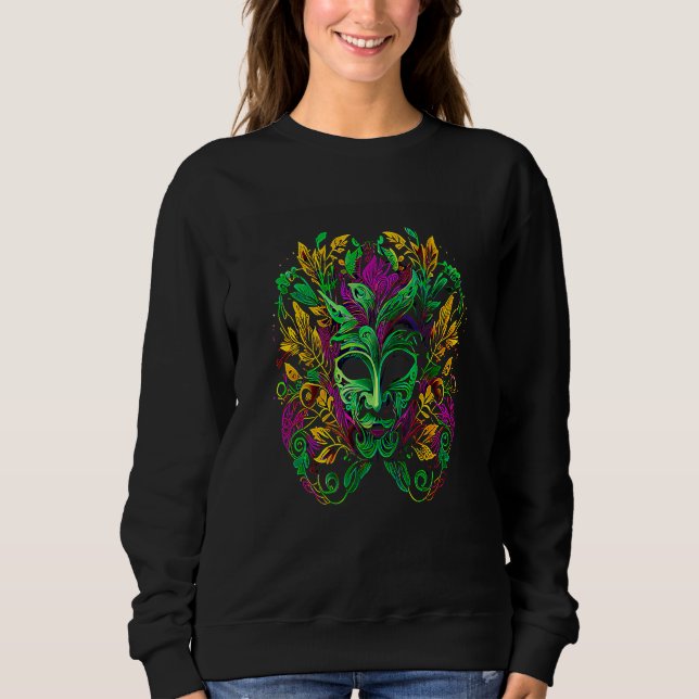 Sweatshirt Funny Mardi Gras Carnival parade with beads party  (Devant)
