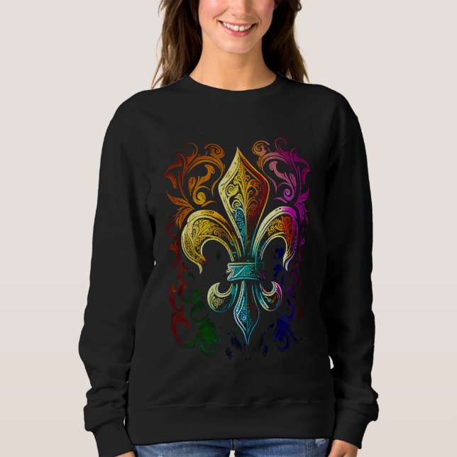Sweatshirt Funny Mardi Gras Carnival parade with beads party  (Devant)