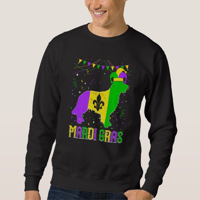 Sweatshirt Funny Mardi Gras Golden Retriever Dog Dad Mom Mard (Devant)