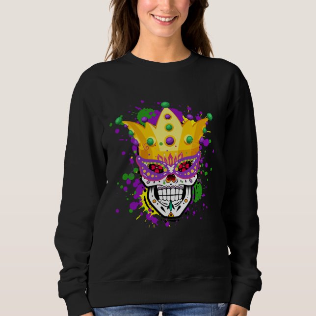 Sweatshirt Funny Mardi Gras Mask Party Apparel Men Women Kids (Devant)