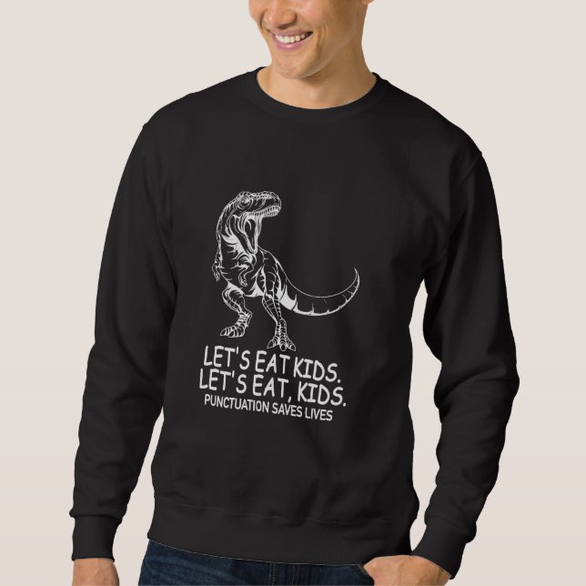 Sweatshirt Funny Mathématique Mangeons Ponctuation Enfants Éc (Devant)