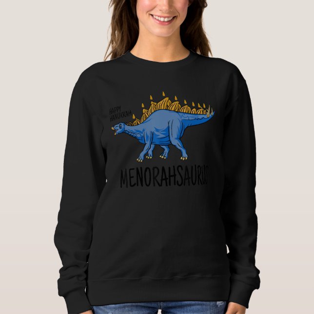 Sweatshirt Funny Menorah Saurus Rex Hanukkah Dinosaur T Rex B (Devant)
