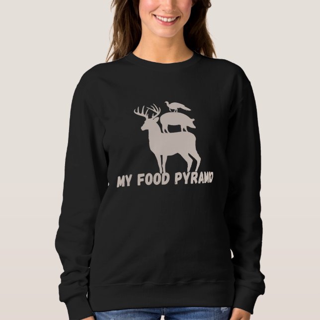 Sweatshirt Funny My Food Pyramid Deer Hog Wild Turkey Mens Hu (Devant)