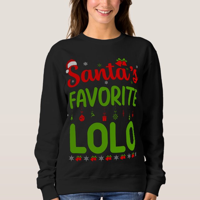 Sweatshirt Funny Noël Père Noël Favori Lolo Cute Merry X (Devant)