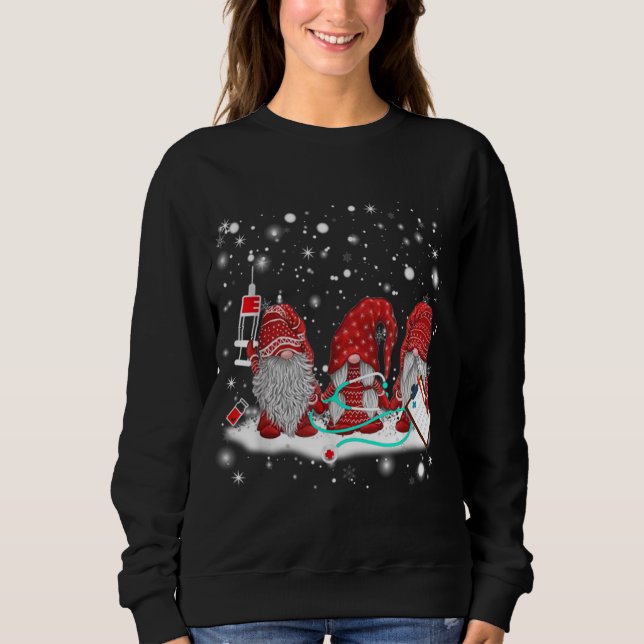 Sweatshirt Funny Nurse Gnomes Père Noël Christmas Light Nurse (Devant)