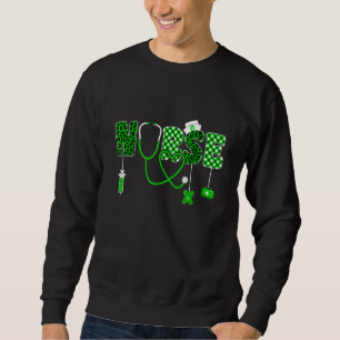 Sweatshirt Funny Nurse Shamrock St Patrick S Day Irish Leopar