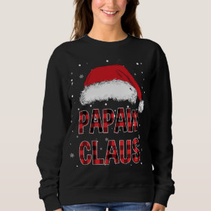 Sweatshirt Funny Papaw Claus Rouge Paillée Famille de Noël Pj