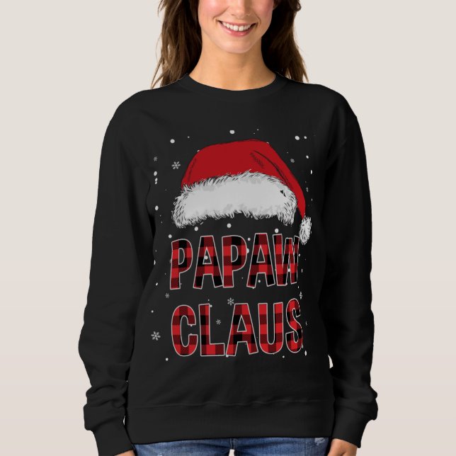 Sweatshirt Funny Papaw Claus Rouge Paillée Famille de Noël Pj (Devant)