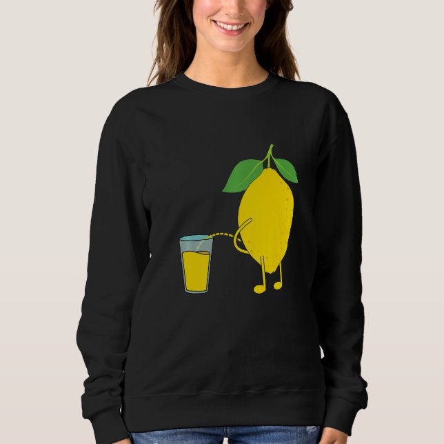 Sweatshirt Funny Peeing Citron jus de citron Pee Humour Happ (Devant)