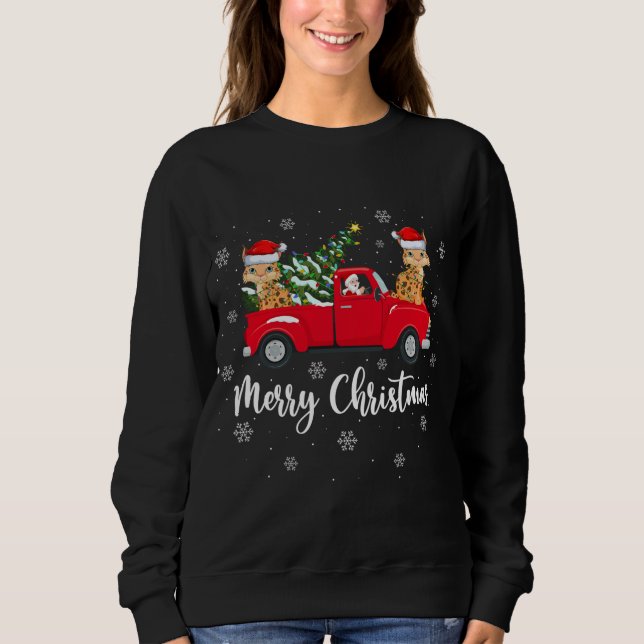 Sweatshirt Funny Père Noël équitation Arbre de Noël Camion Ly (Devant)
