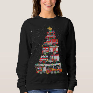 Sweatshirt Funny Pompier Arbre Camion de feu Noël Joyeux Noël