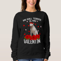 Funny Red Rose Flower Heart Bull Terrier Chien Val