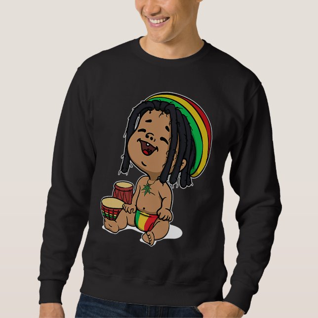 Sweatshirt Funny Reggae Jamaica Music Ragga Reggaeton Relax F (Devant)