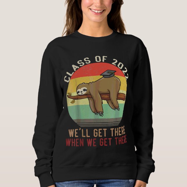 Sweatshirt Funny Retro Senior Class De 2022 Sloth Casquette G (Devant)