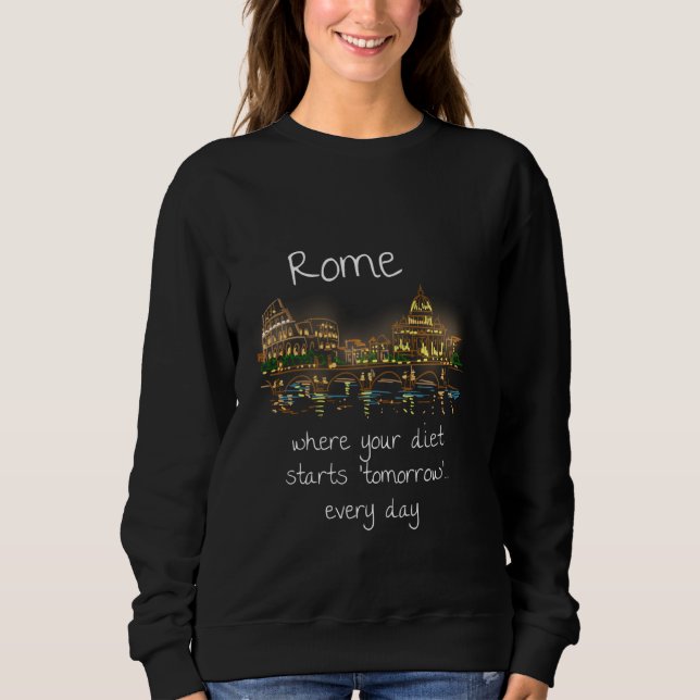 Sweatshirt Funny Rome Italy Souvenir Hand Drawn Art Gift (Devant)