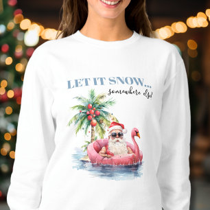Sweatshirt Funny Santa Claus Plage tropicale Noël
