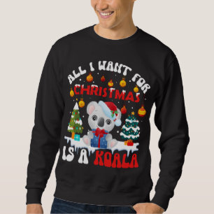 Sweatshirt Funny Santa Hat Koala Tout Ce Que Je Veux Pour Noë