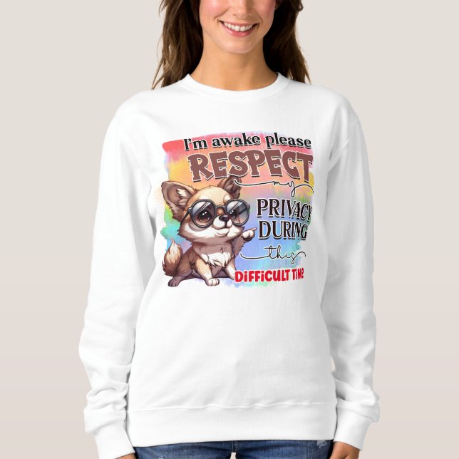 Sweatshirt Funny sarcasme réveiller chien d'art des mots (Devant)