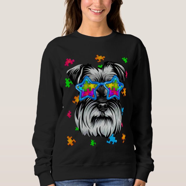 Sweatshirt Funny Schnauzer Puzzle Sensibilisation sur l'autis (Devant)