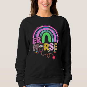 Sweatshirt Funny School Nurse Bunny Nursing Rainbow Easter Ch