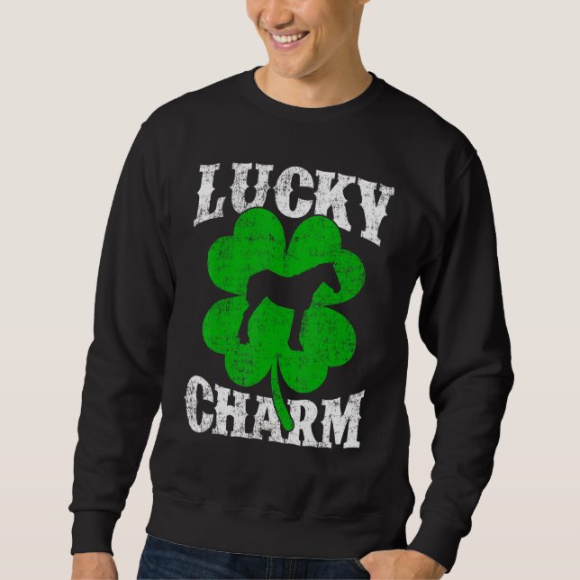 Sweatshirt Funny Shamrock Feuille Lucky Charm Mule St Patrick (Devant)