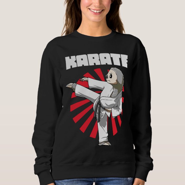 Sweatshirt Funny Sloth Karate Nap Sloth Lazy (Devant)