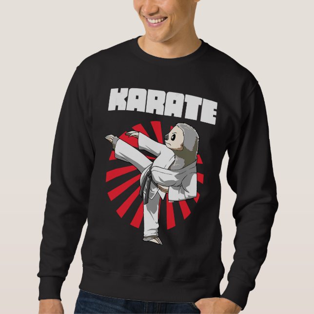 Sweatshirt Funny Sloth Karate Nap Sloth Lazy (Devant)