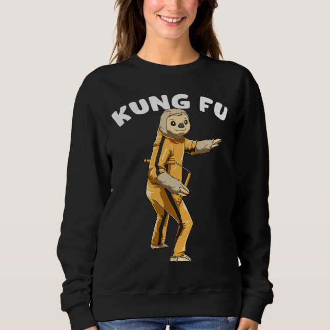 Sweatshirt Funny Sloth Kung Fu Nap Sloth Lazy (Devant)
