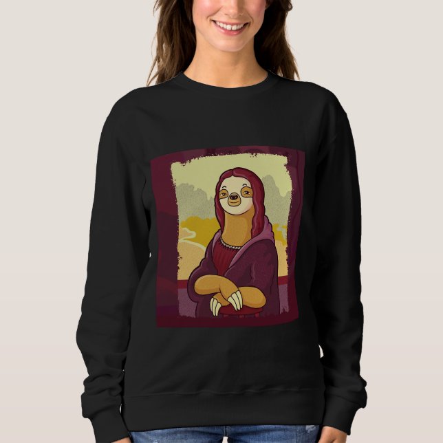 Sweatshirt Funny Sloth Monalisa (Devant)