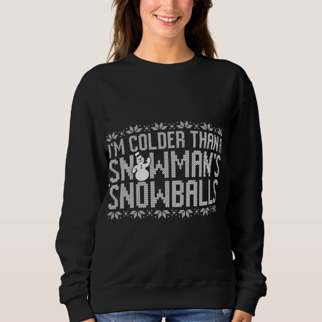 Sweatshirt Funny Snowman Ugly Christmas Sweater Party (Devant)