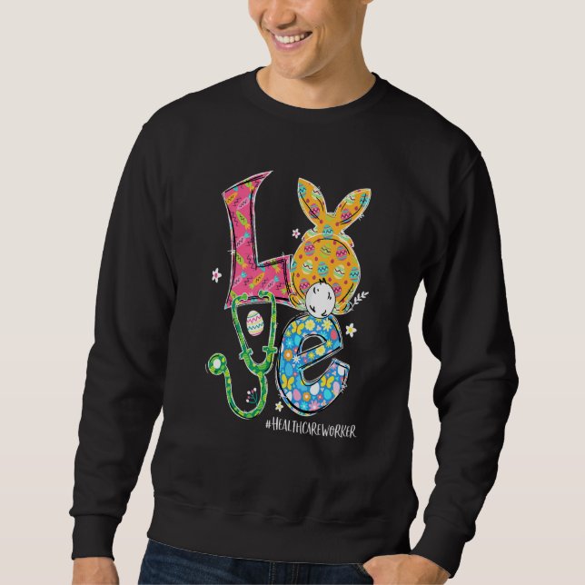 Sweatshirt Funny Stéthoscope Love Healthcare Worker Bunny Eas (Devant)