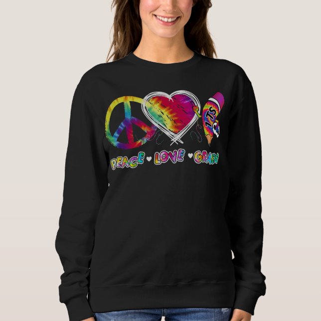 Sweatshirt Funny Tie Dye Student Teacher Peace Love 1st (Devant)