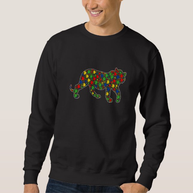 Sweatshirt Funny Tiger Animaux Puzzle Pièces Sensibilisation  (Devant)