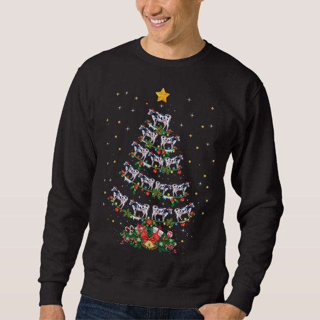 Sweatshirt Funny Vache Amoureux des animaux Noël Santa Hat Va (Devant)