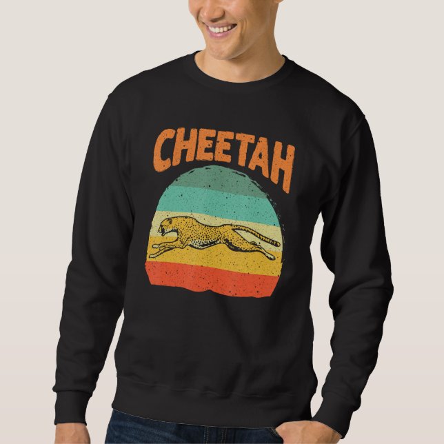 Sweatshirt Funny Vintage Cheetah Art Boys Girls Leopard Safar (Devant)