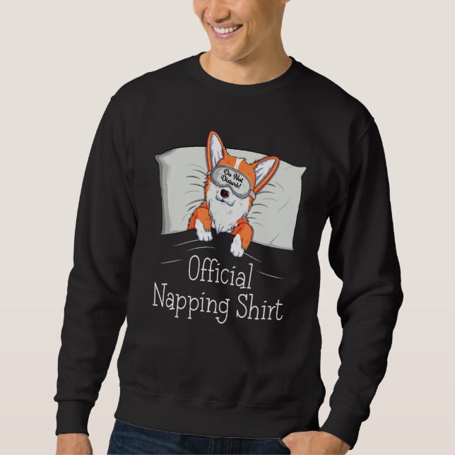 Sweatshirt Funny Welsh Corgi Power Napper Amoureux des chiens (Devant)