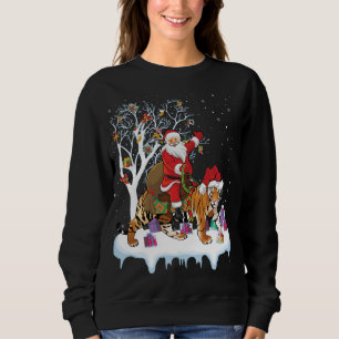 Sweatshirt Funny Xmas Éclairage Arbre Père Noël équitation Ti