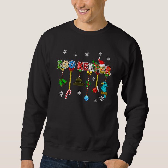 Sweatshirt Funny Zoo Keeper Christmas Holiday Pajamas Xmas Gr (Devant)