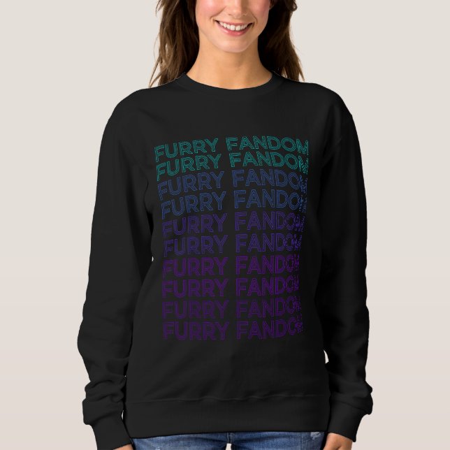 Sweatshirt Furry Fandom Fursona Rétro Fursuit (Devant)