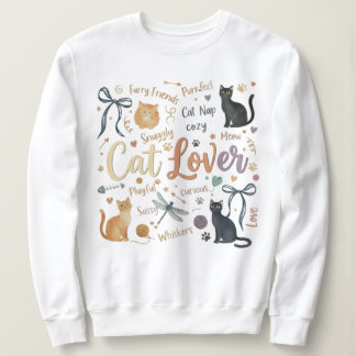 Sweatshirt Furry Friends Snuggly Purrfect Cozy Cat Lover Gift