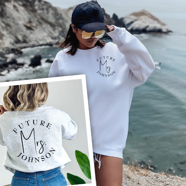 Sweatshirt Futur Mme Custom Fiançailles Cadeau tendance Crewn (Créateur téléchargé)