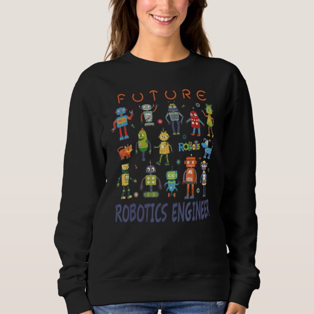 Sweatshirt Futur technicien en robotique Robot Vintage (Devant)