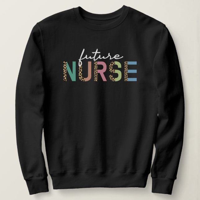 Sweatshirt Future infirmière Cheetah Leopard | Infirmière en  (Design devant)